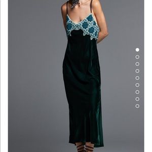 Zara along Crochet Dress - never worn. NWOT. Green and blue - size small